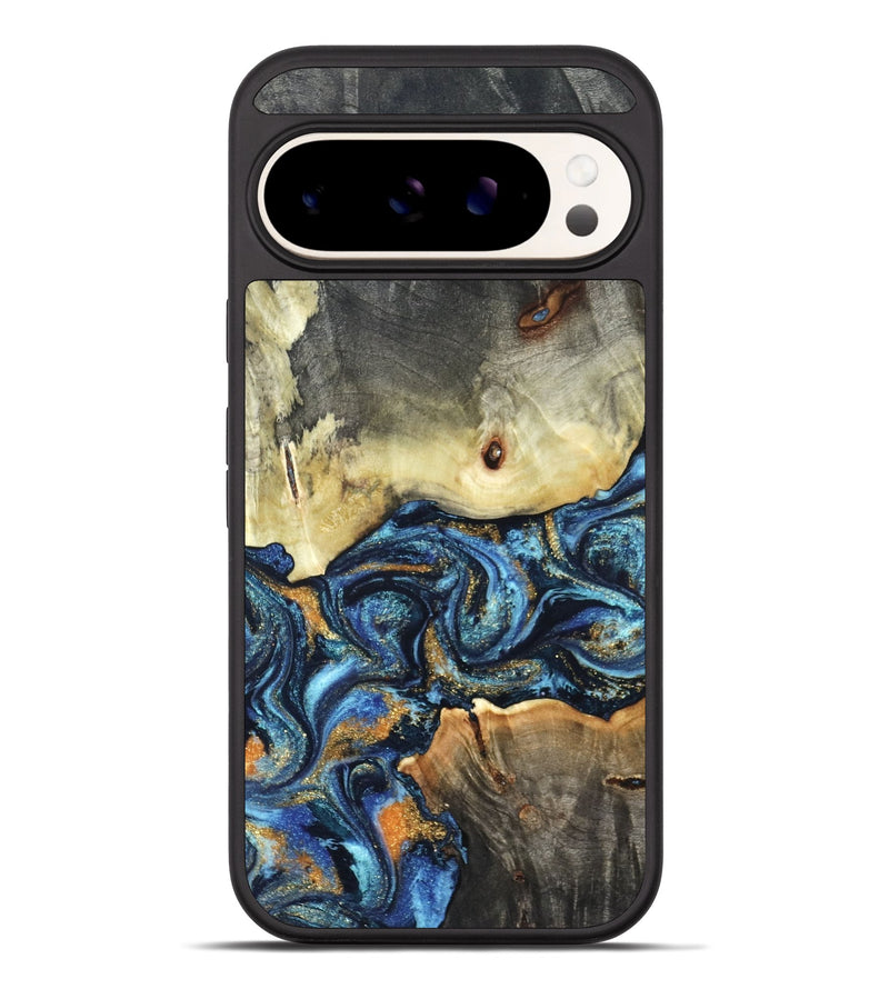 Pixel 10 Pro XL Wood Phone Case - Esme (Teal & Gold, 821192)