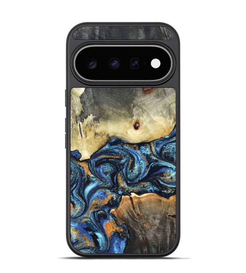 Pixel 11 Pro Wood Phone Case - Esme (Teal & Gold, 821192)
