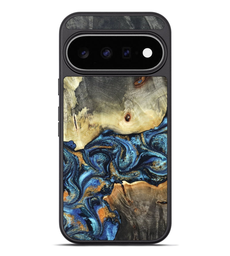 Pixel 11 Pro XL Wood Phone Case - Esme (Teal & Gold, 821192)