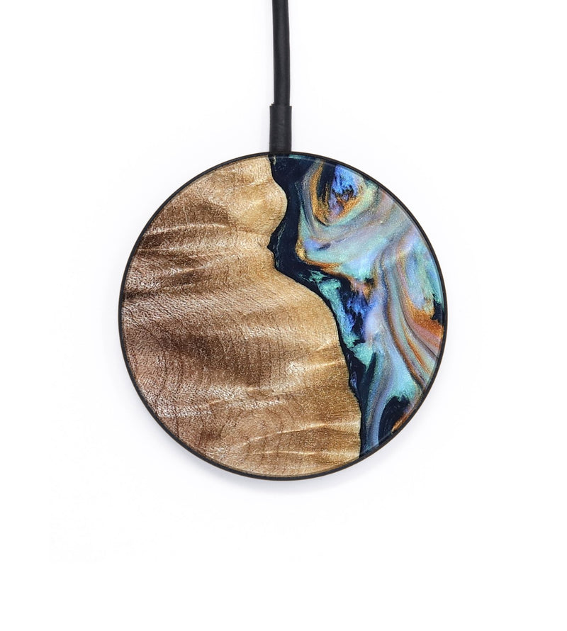 Circle Wood Wireless Charger - Rudolph (Teal & Gold, 821193)