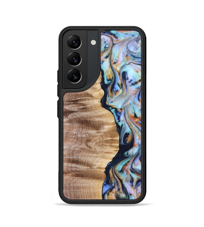 Galaxy S22 Wood Phone Case - Rudolph (Teal & Gold, 821193)