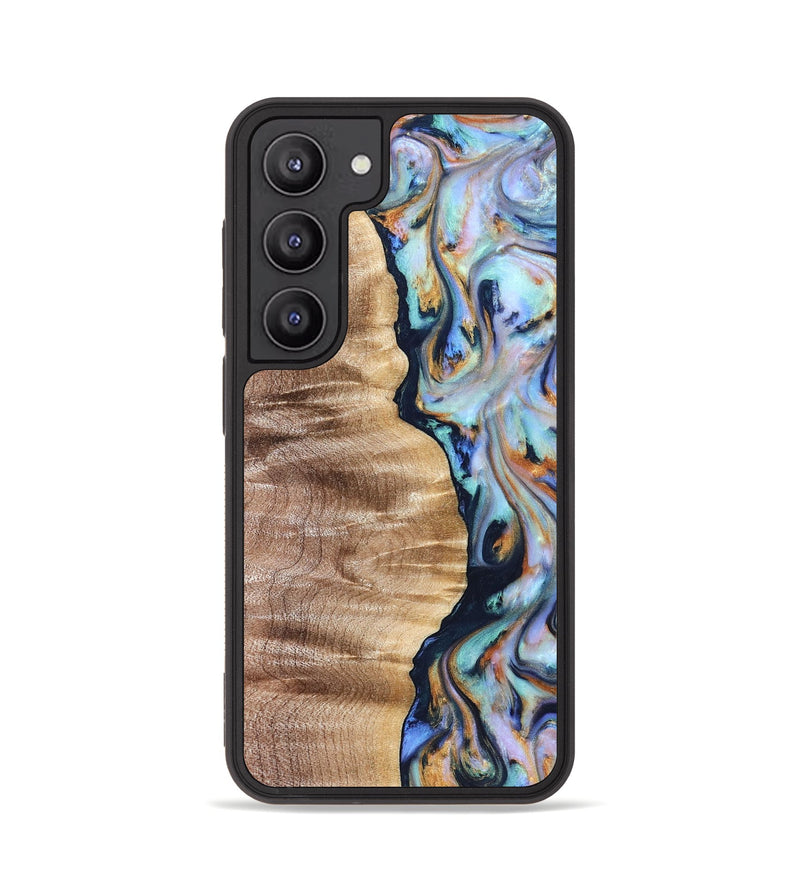 Galaxy S23 Wood Phone Case - Rudolph (Teal & Gold, 821193)
