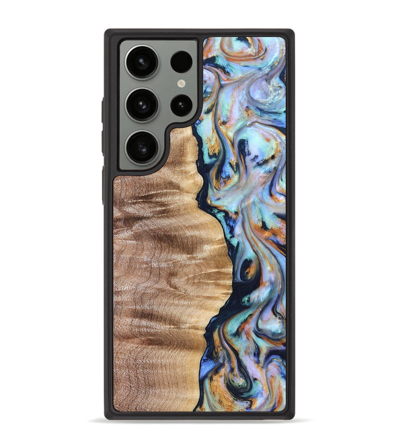 Galaxy S23 Ultra Wood Phone Case - Rudolph (Teal & Gold, 821193)