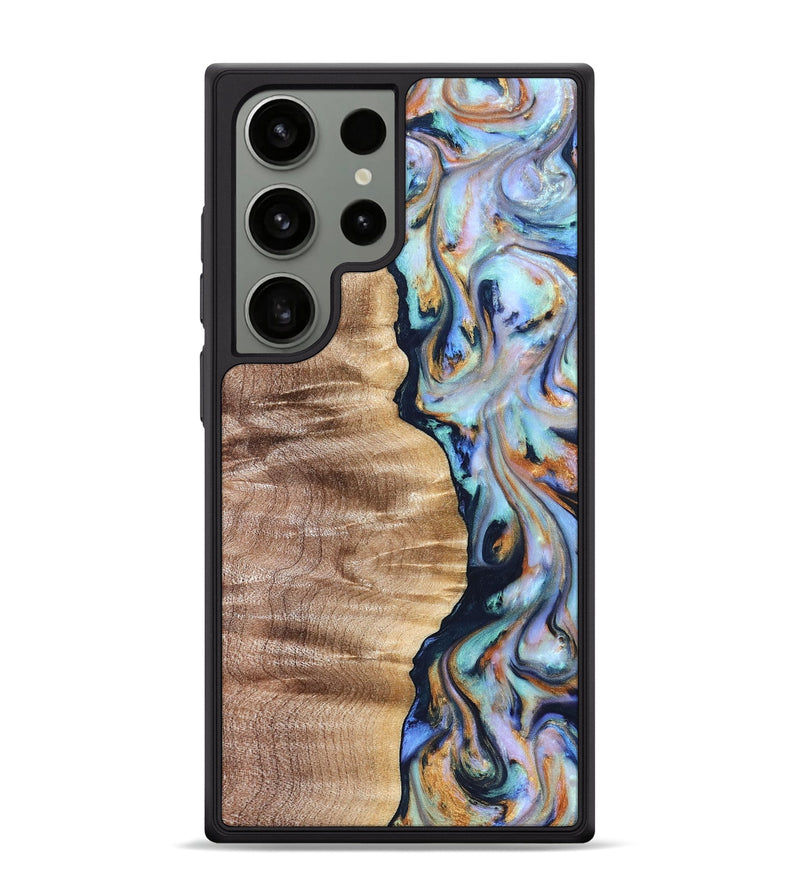 Galaxy S24 Ultra Wood Phone Case - Rudolph (Teal & Gold, 821193)