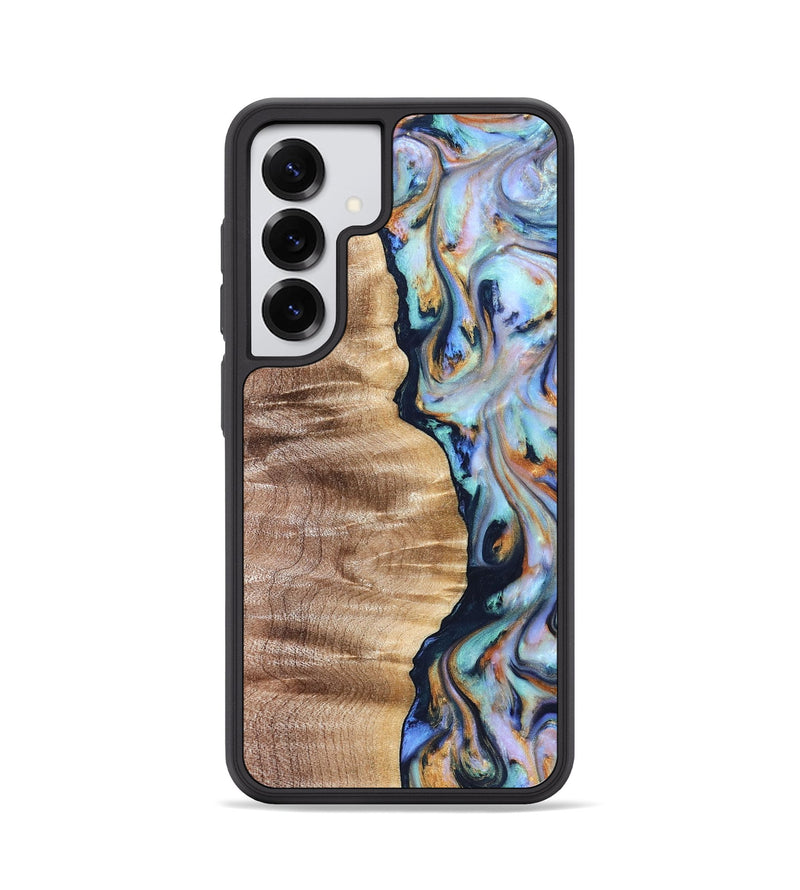 Galaxy S25 Wood Phone Case - Rudolph (Teal & Gold, 821193)