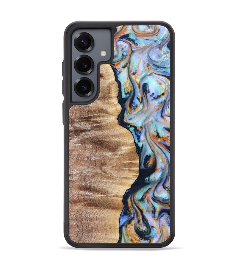 Galaxy S25 Plus Wood Phone Case - Rudolph (Teal & Gold, 821193)