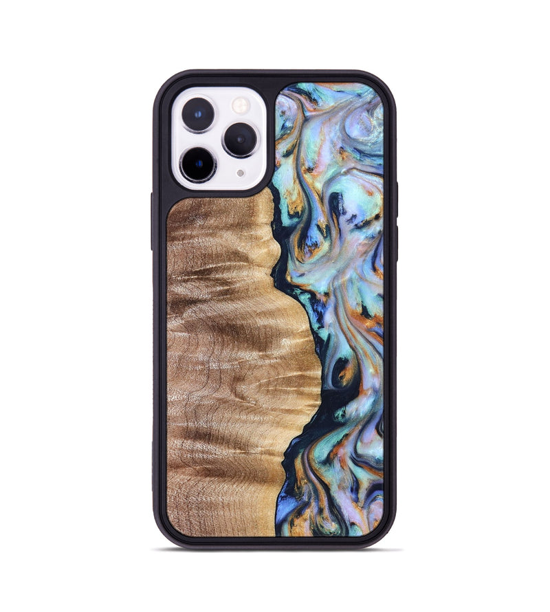 iPhone 11 Pro Wood Phone Case - Rudolph (Teal & Gold, 821193)