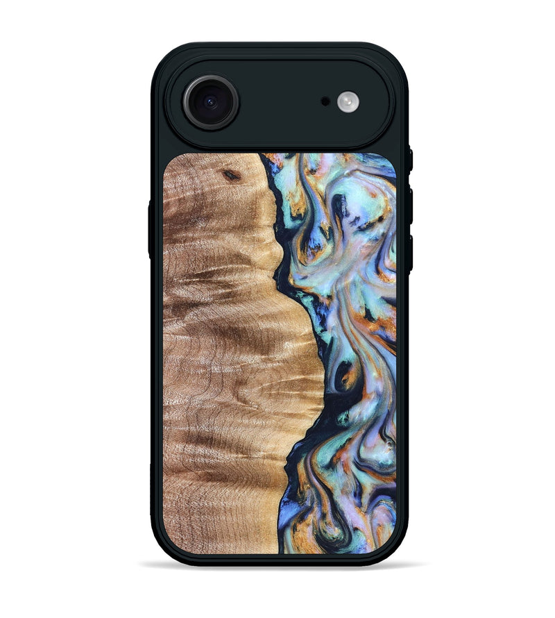 iPhone 17 Air Wood Phone Case - Rudolph (Teal & Gold, 821193)