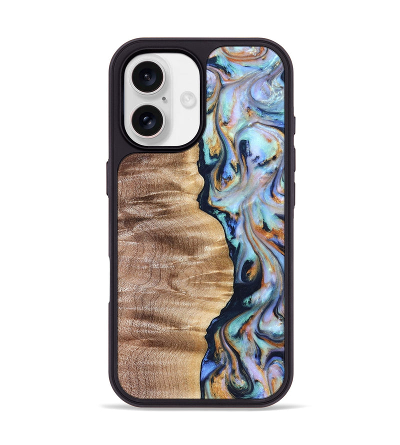 iPhone 17 Wood Phone Case - Rudolph (Teal & Gold, 821193)