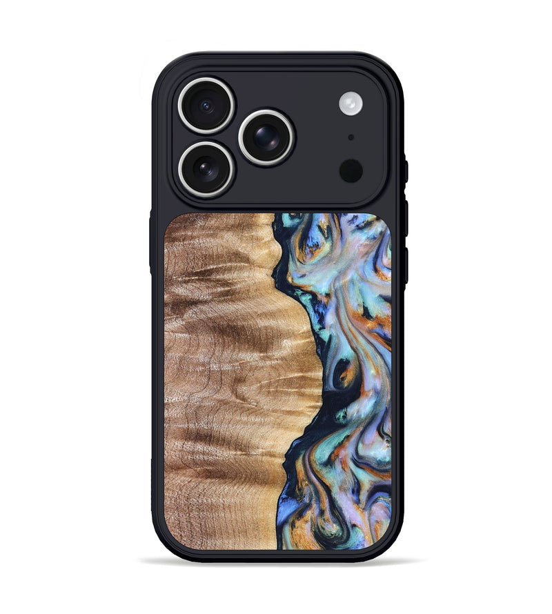 iPhone 17 Pro Wood Phone Case - Rudolph (Teal & Gold, 821193)