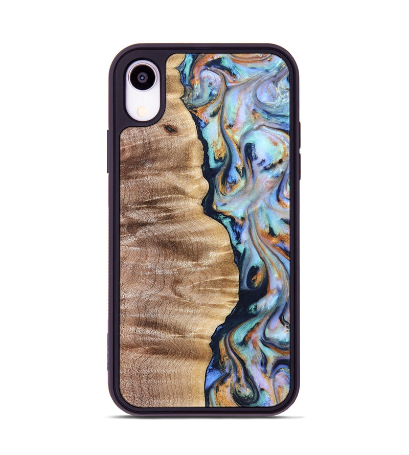 iPhone Xr Wood Phone Case - Rudolph (Teal & Gold, 821193)