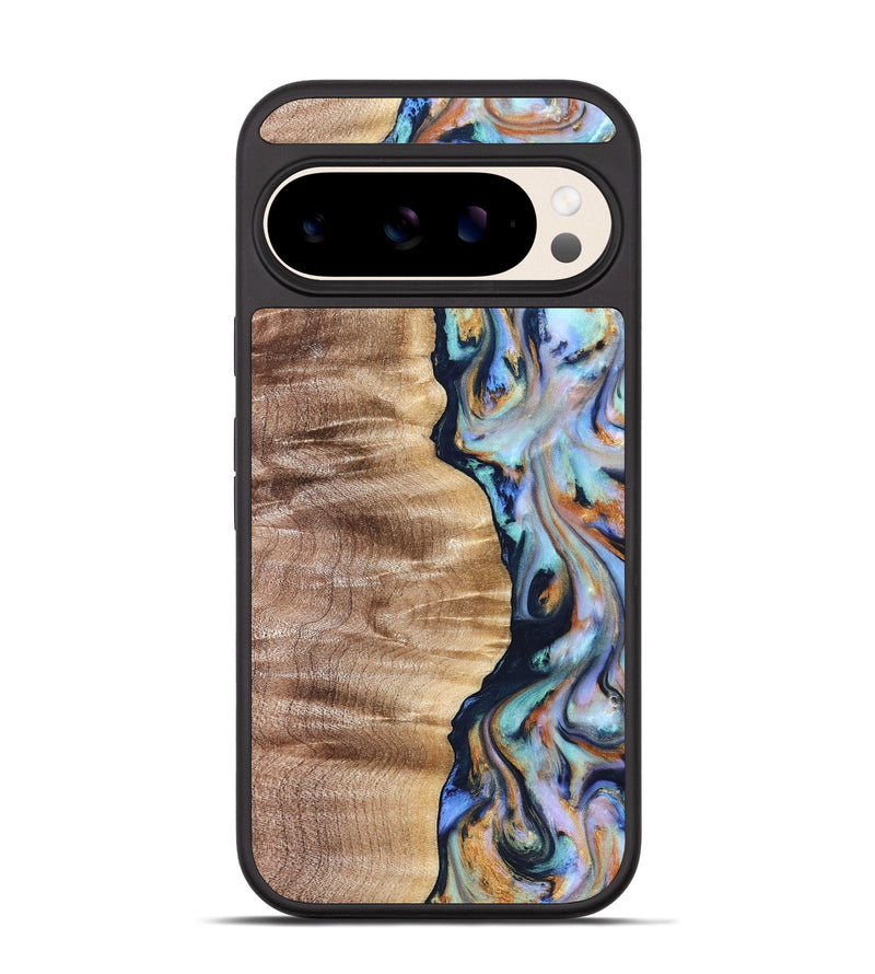 Pixel 10 Wood Phone Case - Rudolph (Teal & Gold, 821193)