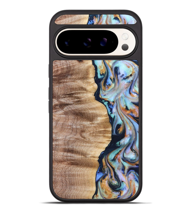 Pixel 10 Pro XL Wood Phone Case - Rudolph (Teal & Gold, 821193)