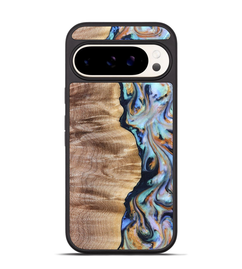 Pixel 9 Wood Phone Case - Rudolph (Teal & Gold, 821193)