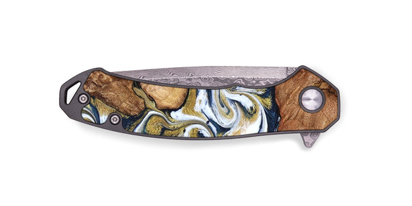 EDC Wood Pocket Knife - Talia (Teal & Gold, 821196)