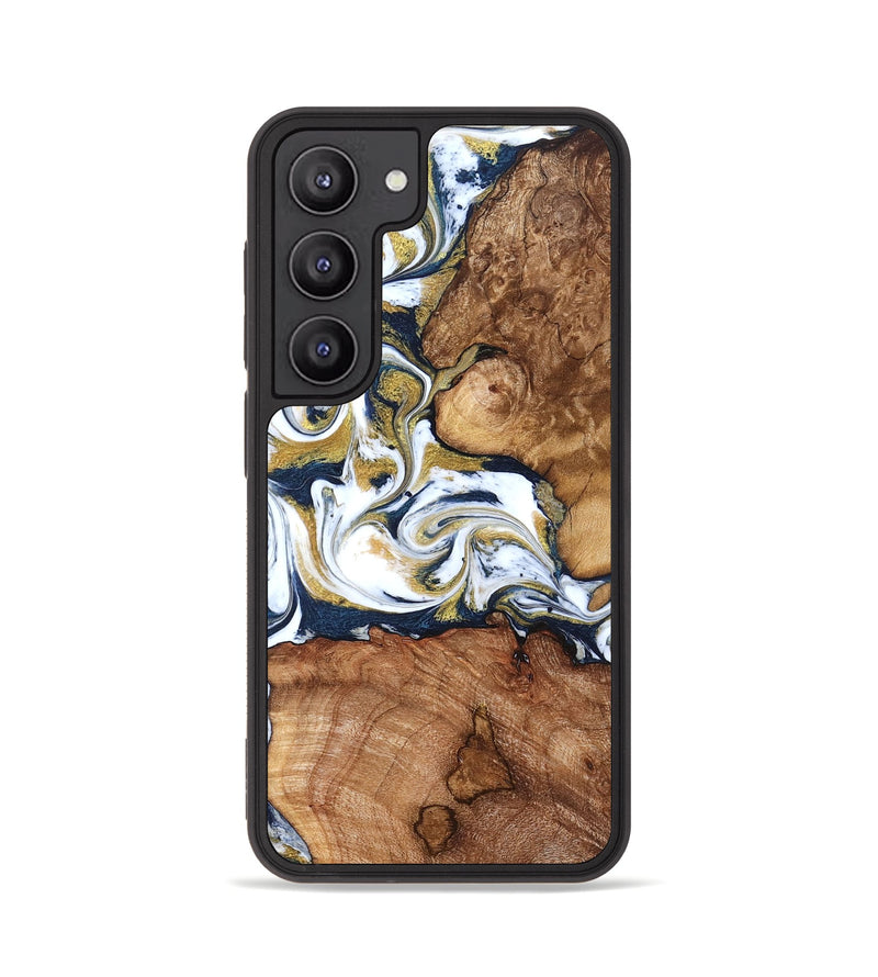 Galaxy S23 Wood Phone Case - Talia (Teal & Gold, 821196)