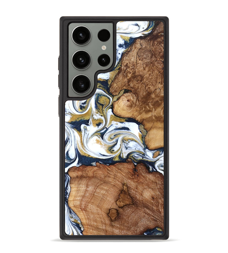 Galaxy S23 Ultra Wood Phone Case - Talia (Teal & Gold, 821196)