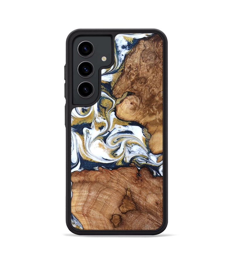 Galaxy S24 Wood Phone Case - Talia (Teal & Gold, 821196)