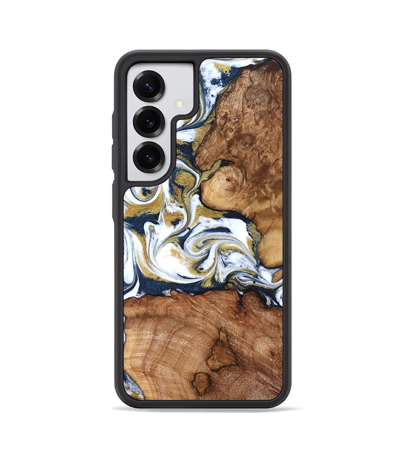 Galaxy S25 Wood Phone Case - Talia (Teal & Gold, 821196)