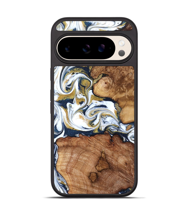 Pixel 10 Wood Phone Case - Talia (Teal & Gold, 821196)