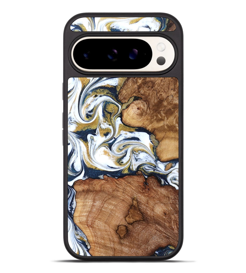 Pixel 9 Pro XL Wood Phone Case - Talia (Teal & Gold, 821196)