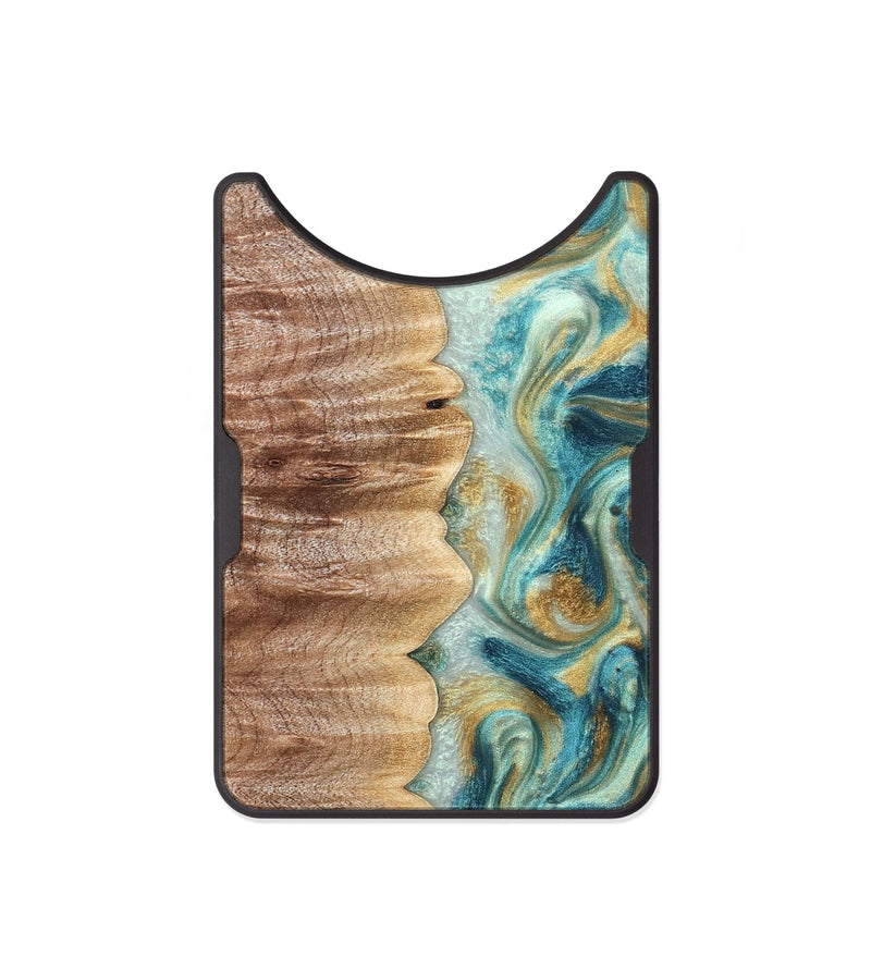 Alloy Wood Wallet - Almeda (Teal & Gold, 821200)
