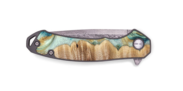 EDC Wood Pocket Knife - Almeda (Teal & Gold, 821200)