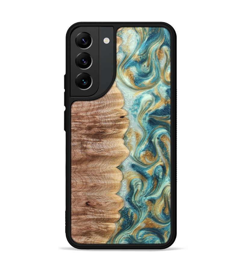 Galaxy S22 Plus Wood Phone Case - Almeda (Teal & Gold, 821200)