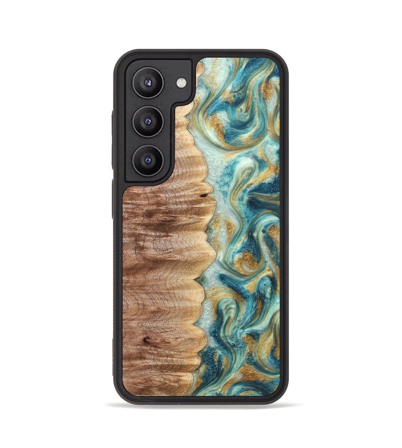 Galaxy S23 Wood Phone Case - Almeda (Teal & Gold, 821200)