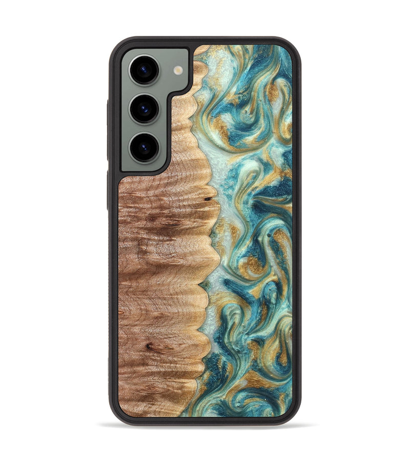 Galaxy S23 Plus Wood Phone Case - Almeda (Teal & Gold, 821200)