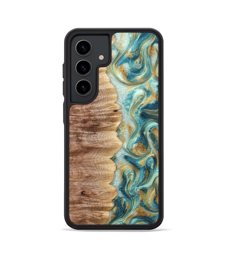 Galaxy S24 Wood Phone Case - Almeda (Teal & Gold, 821200)