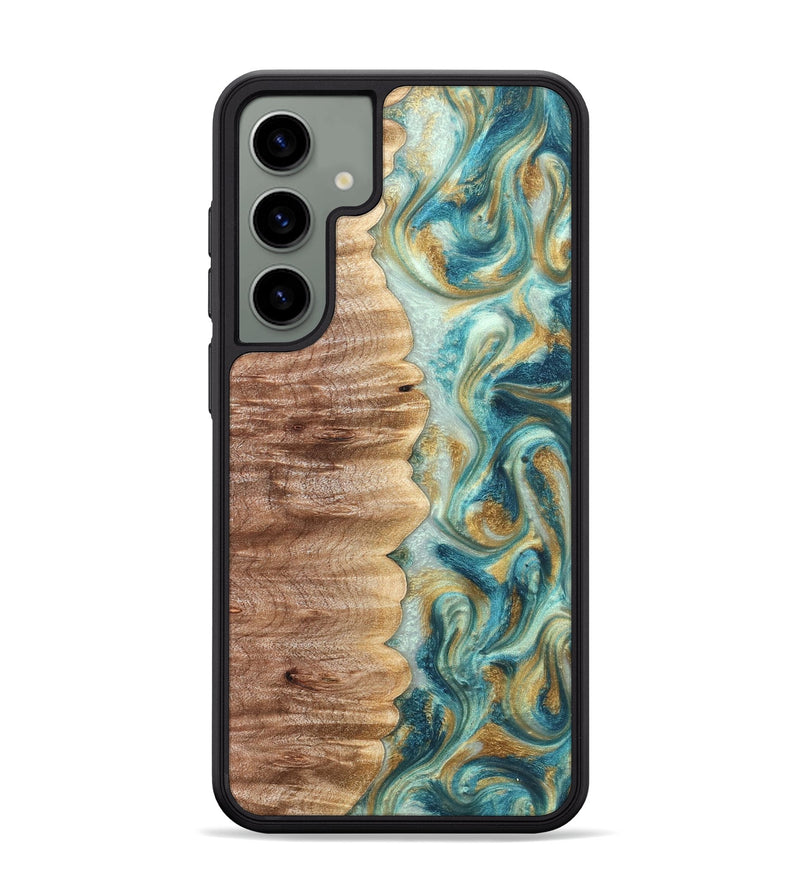 Galaxy S24 Plus Wood Phone Case - Almeda (Teal & Gold, 821200)
