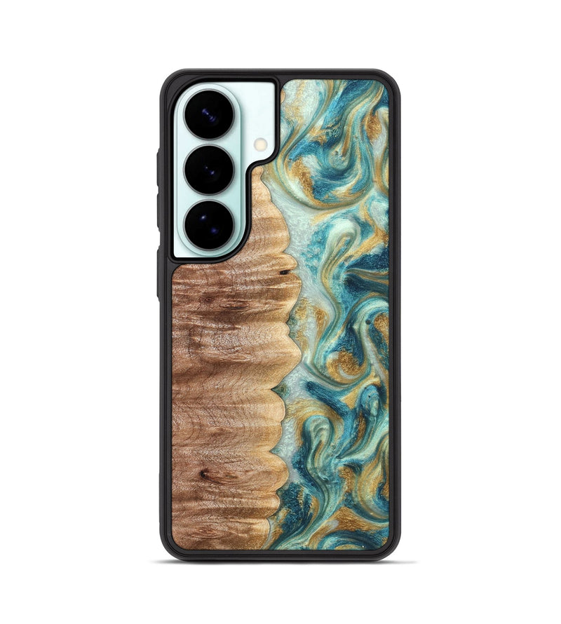 Galaxy S26 Wood Phone Case - Almeda (Teal & Gold, 821200)
