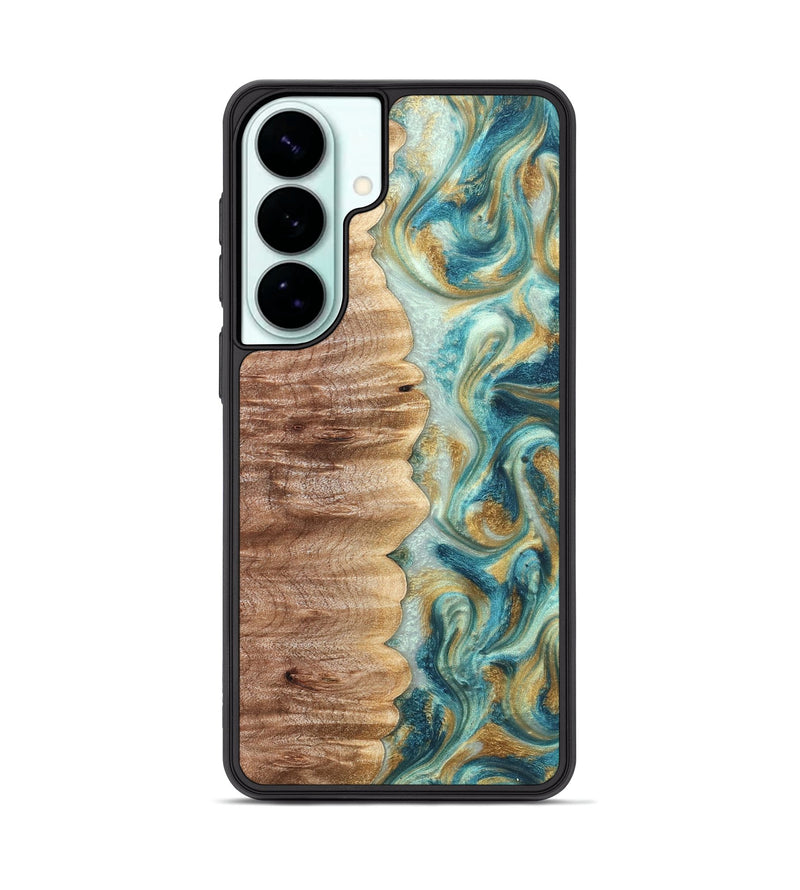 Galaxy S26 Plus Wood Phone Case - Almeda (Teal & Gold, 821200)