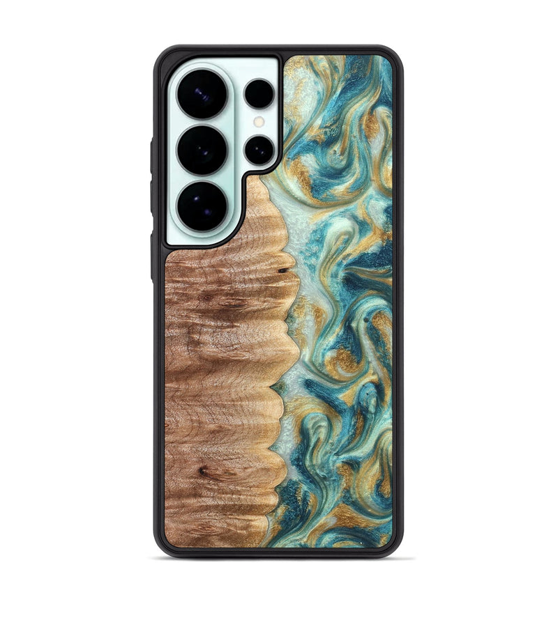 Galaxy S26 Ultra Wood Phone Case - Almeda (Teal & Gold, 821200)