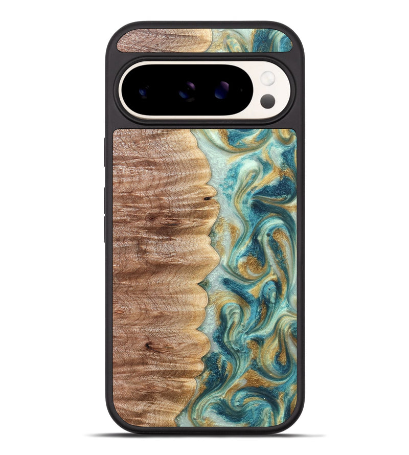 Pixel 9 Pro XL Wood Phone Case - Almeda (Teal & Gold, 821200)