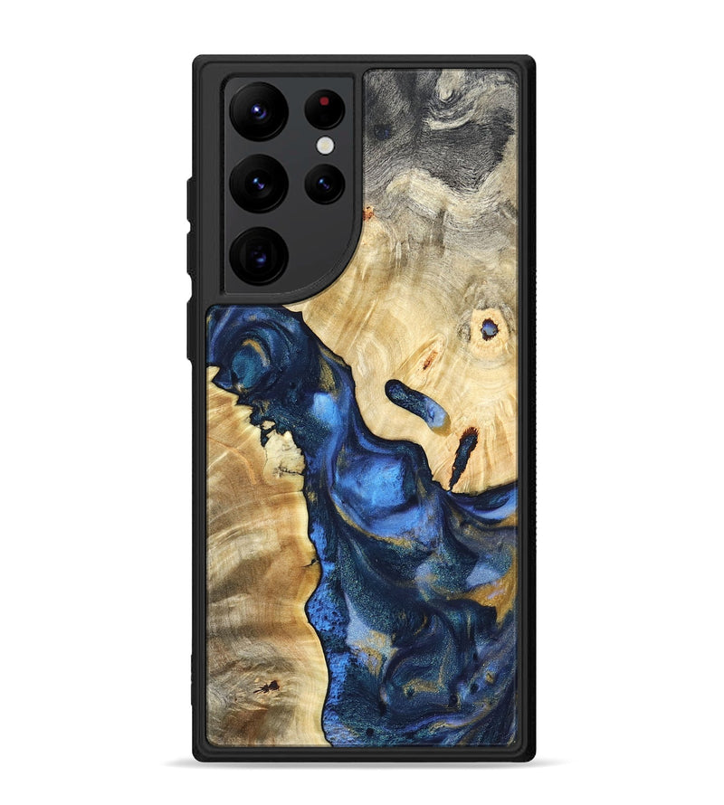 Galaxy S22 Ultra Wood Phone Case - Hobson (Teal & Gold, 821202)