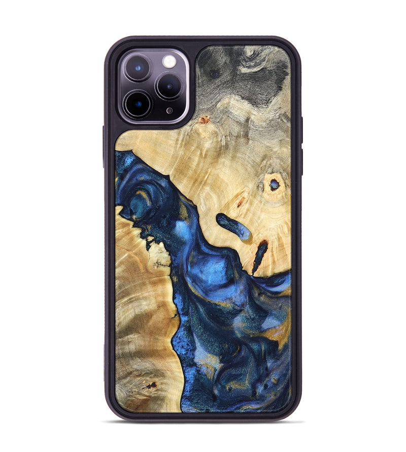 iPhone 11 Pro Max Wood Phone Case - Hobson (Teal & Gold, 821202)