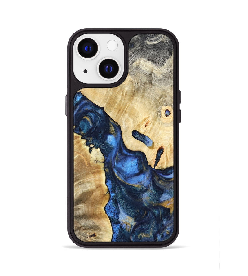 iPhone 13 Wood Phone Case - Hobson (Teal & Gold, 821202)
