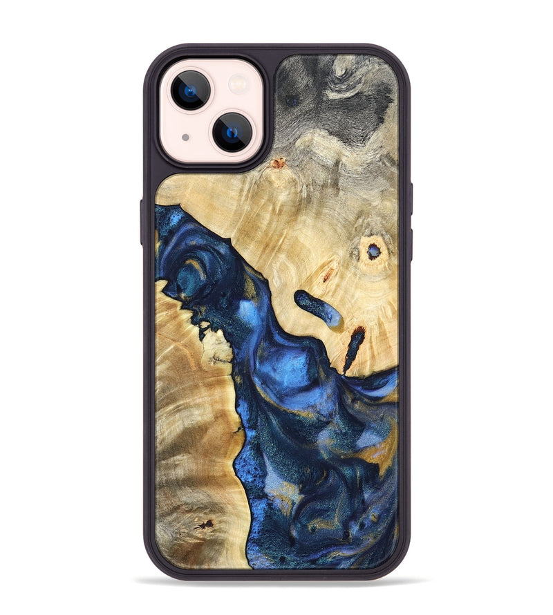 iPhone 14 Plus Wood Phone Case - Hobson (Teal & Gold, 821202)