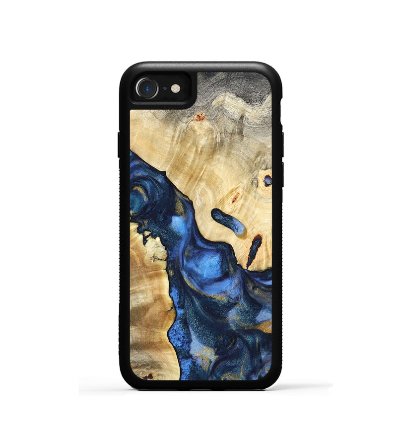 iPhone SE Wood Phone Case - Hobson (Teal & Gold, 821202)