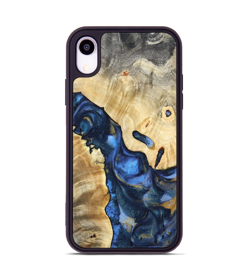 iPhone Xr Wood Phone Case - Hobson (Teal & Gold, 821202)