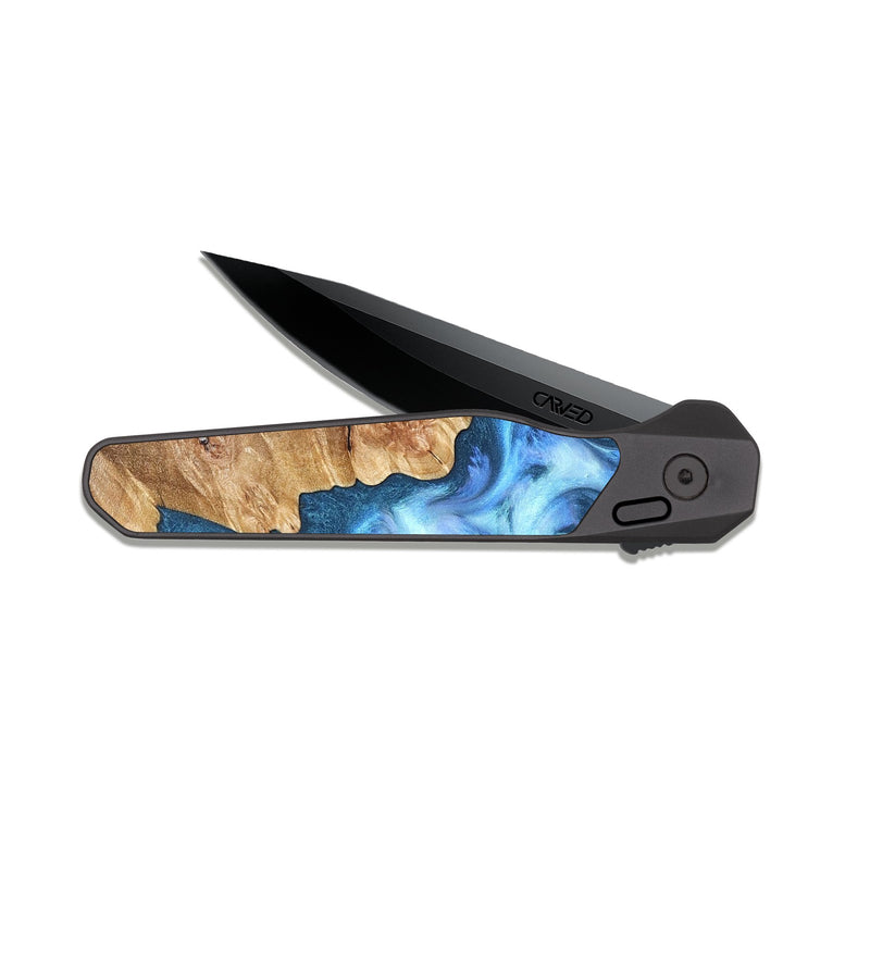 EDC Dark Slate Wood Pocket Knife - Kiarra (Blue, 821207)