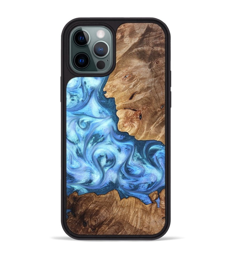 iPhone 12 Pro Max Wood Phone Case - Kiarra (Blue, 821207)