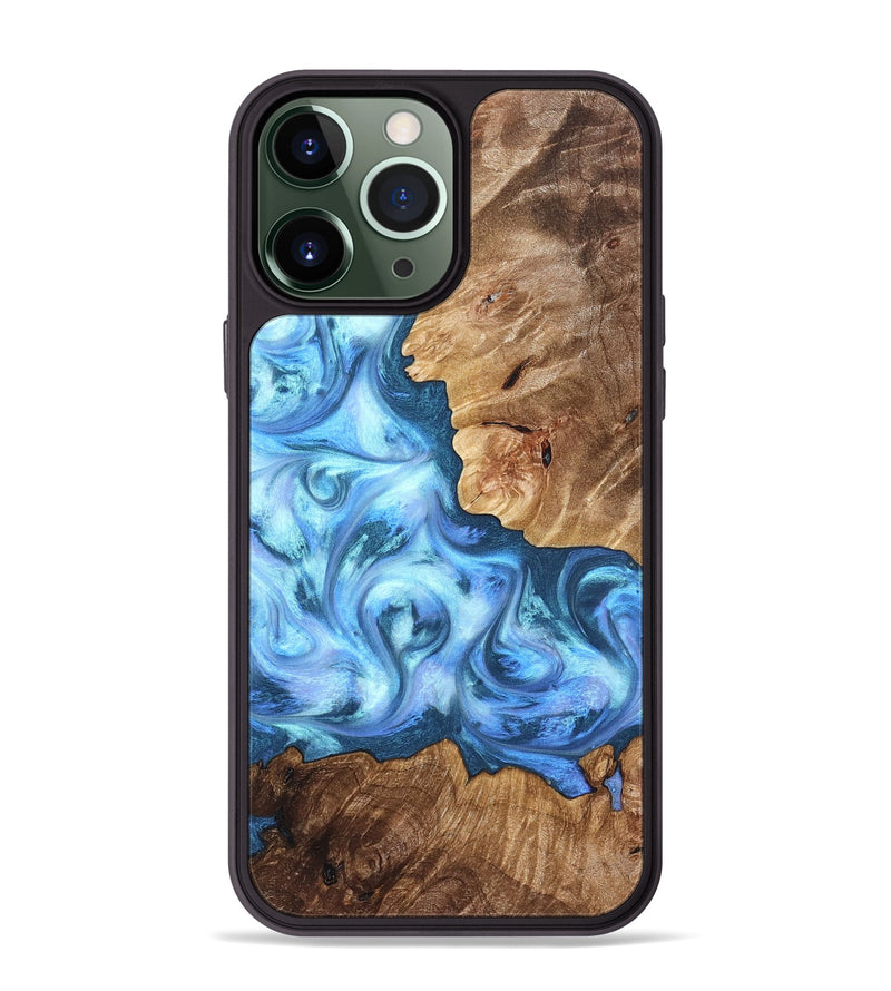 iPhone 13 Pro Max Wood Phone Case - Kiarra (Blue, 821207)