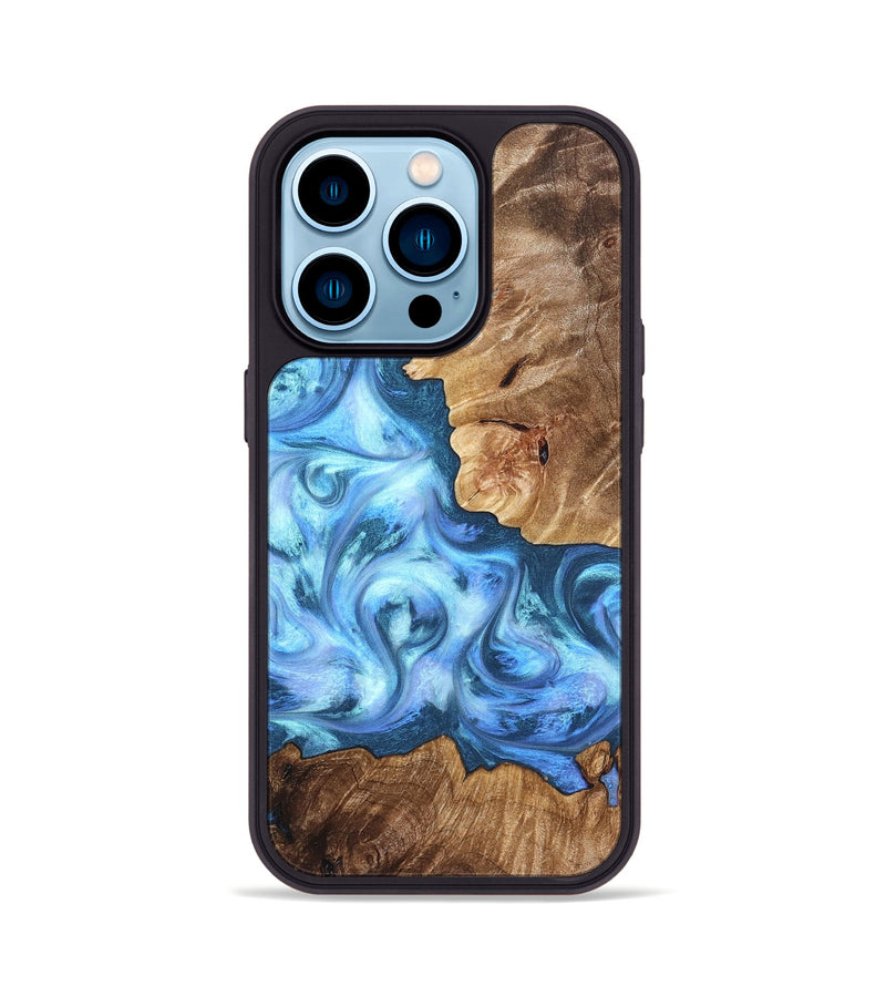 iPhone 14 Pro Wood Phone Case - Kiarra (Blue, 821207)