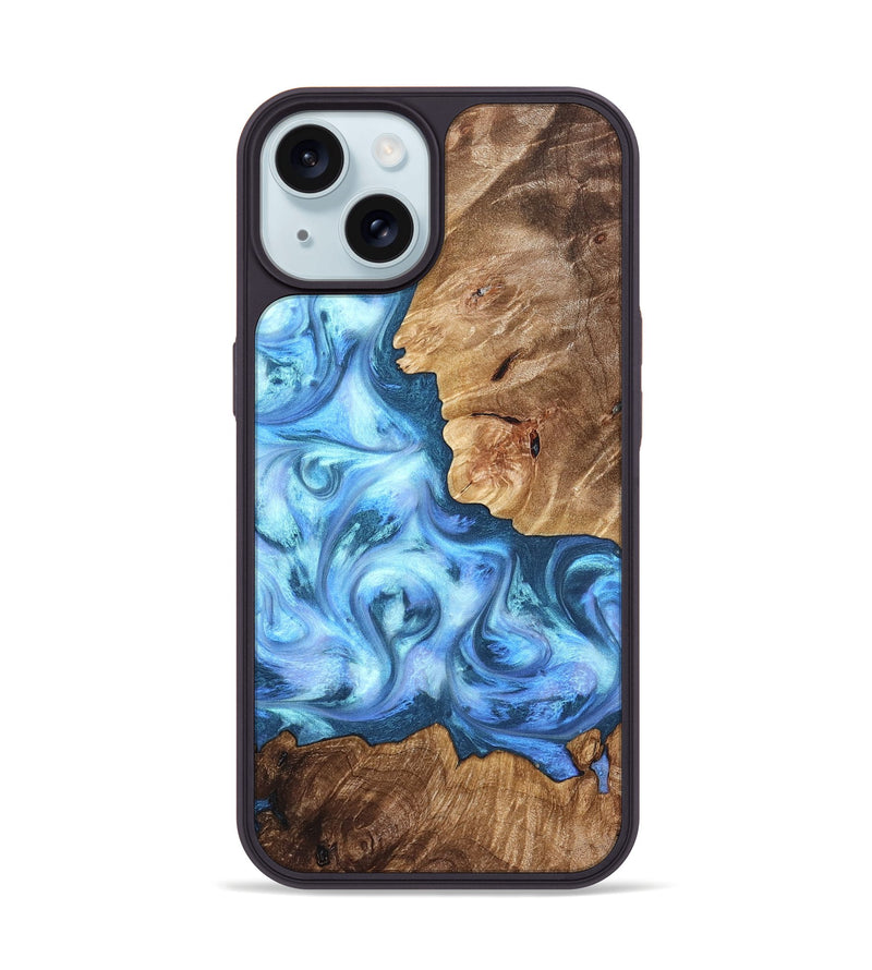 iPhone 15 Wood Phone Case - Kiarra (Blue, 821207)