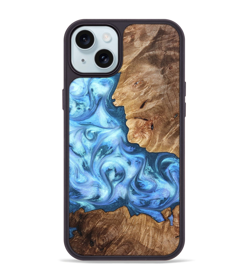 iPhone 15 Plus Wood Phone Case - Kiarra (Blue, 821207)