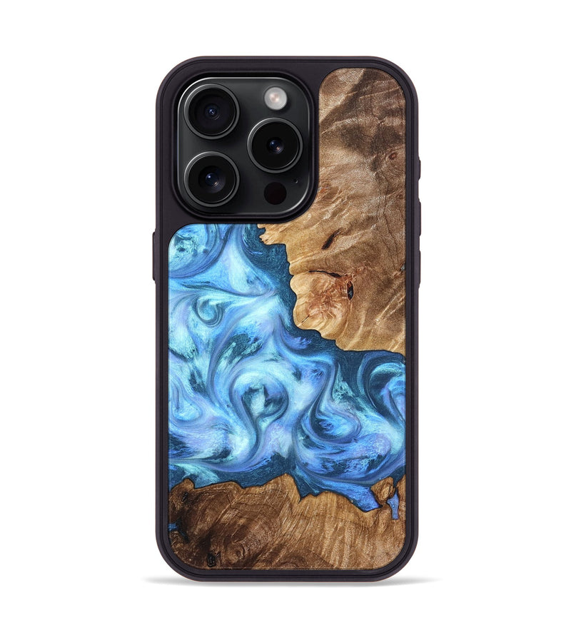 iPhone 15 Pro Wood Phone Case - Kiarra (Blue, 821207)