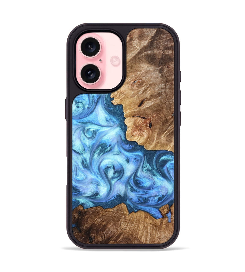 iPhone 16 Wood Phone Case - Kiarra (Blue, 821207)